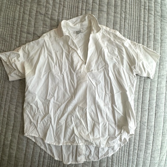 Madewell Courier Button-Back White Shirt - Picture 3 of 4